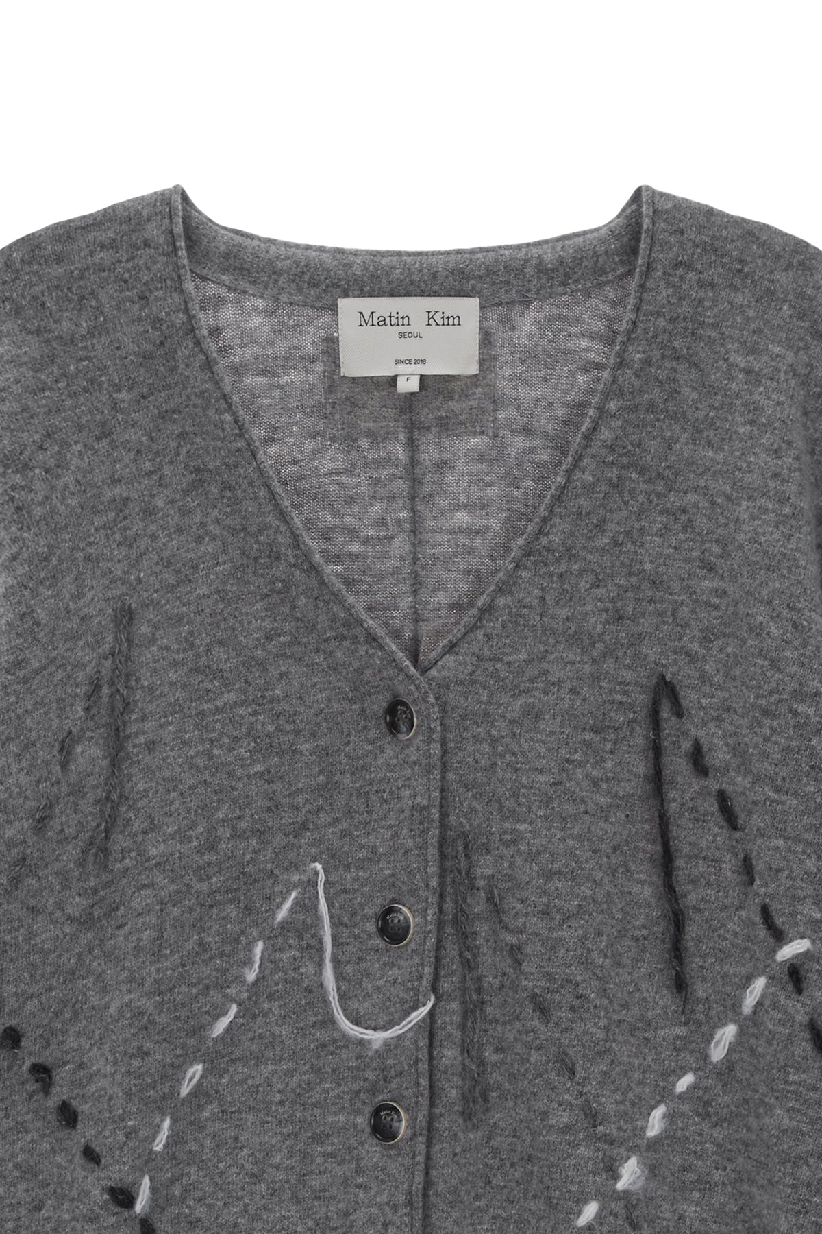 [matinkim] ARGYLE STITCH CARDIGAN IN GREY