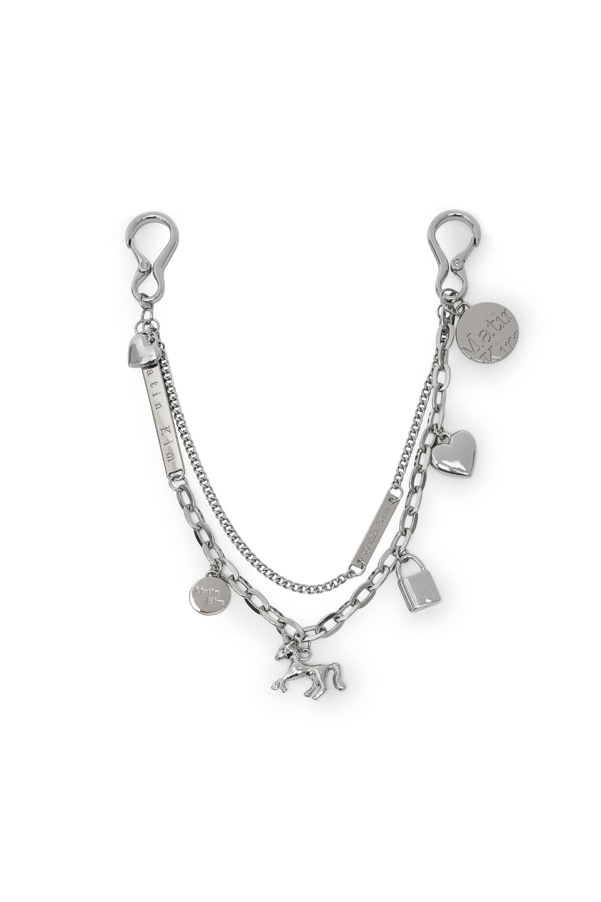 Matinkim Matin Double Metal Chain Strap IN Silver