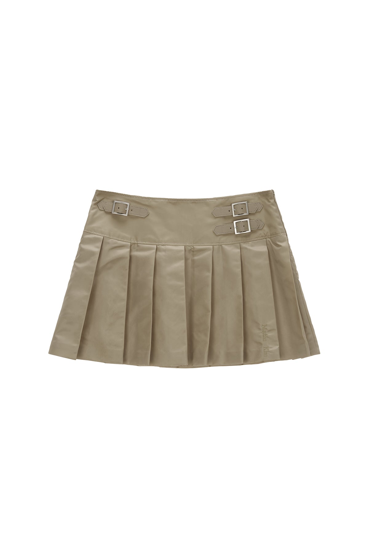 Matinkim Lowrise Pleats Mini Skirt IN Beige