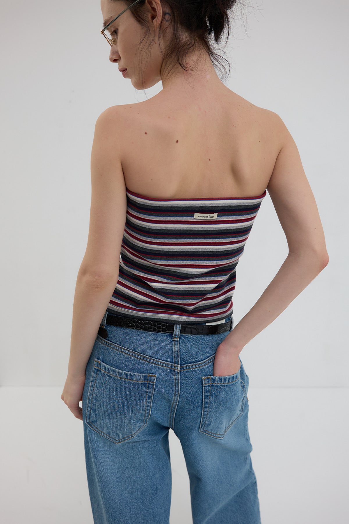 Overdueflair Stripe Tube Top Red/Navy