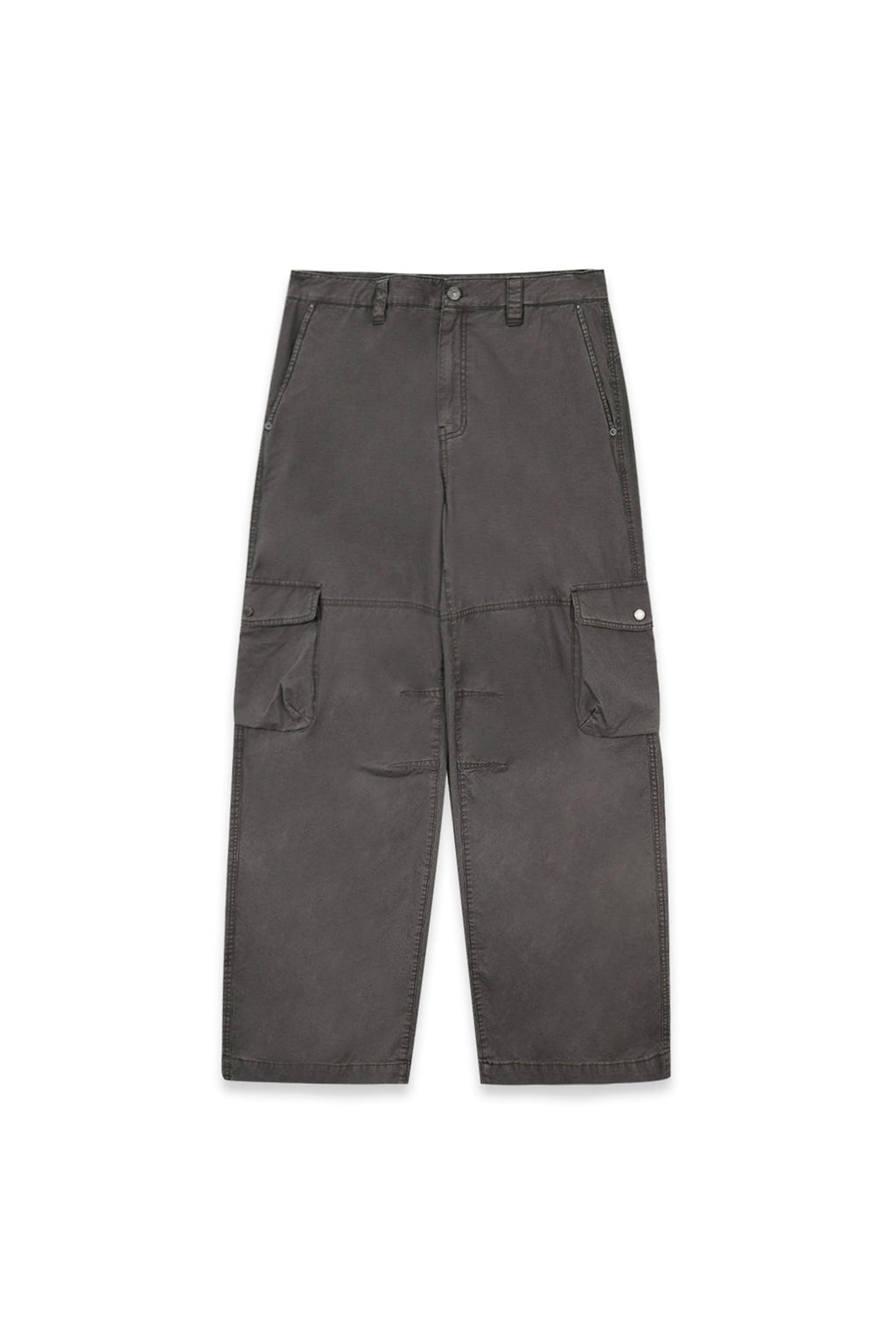 Matinkim Washed Wide Cargo Pants For Men IN Charcoal