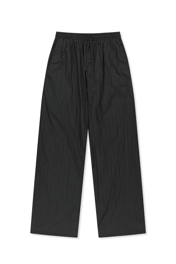 Matinkim Nylon Crinkle Wide Pants IN Black