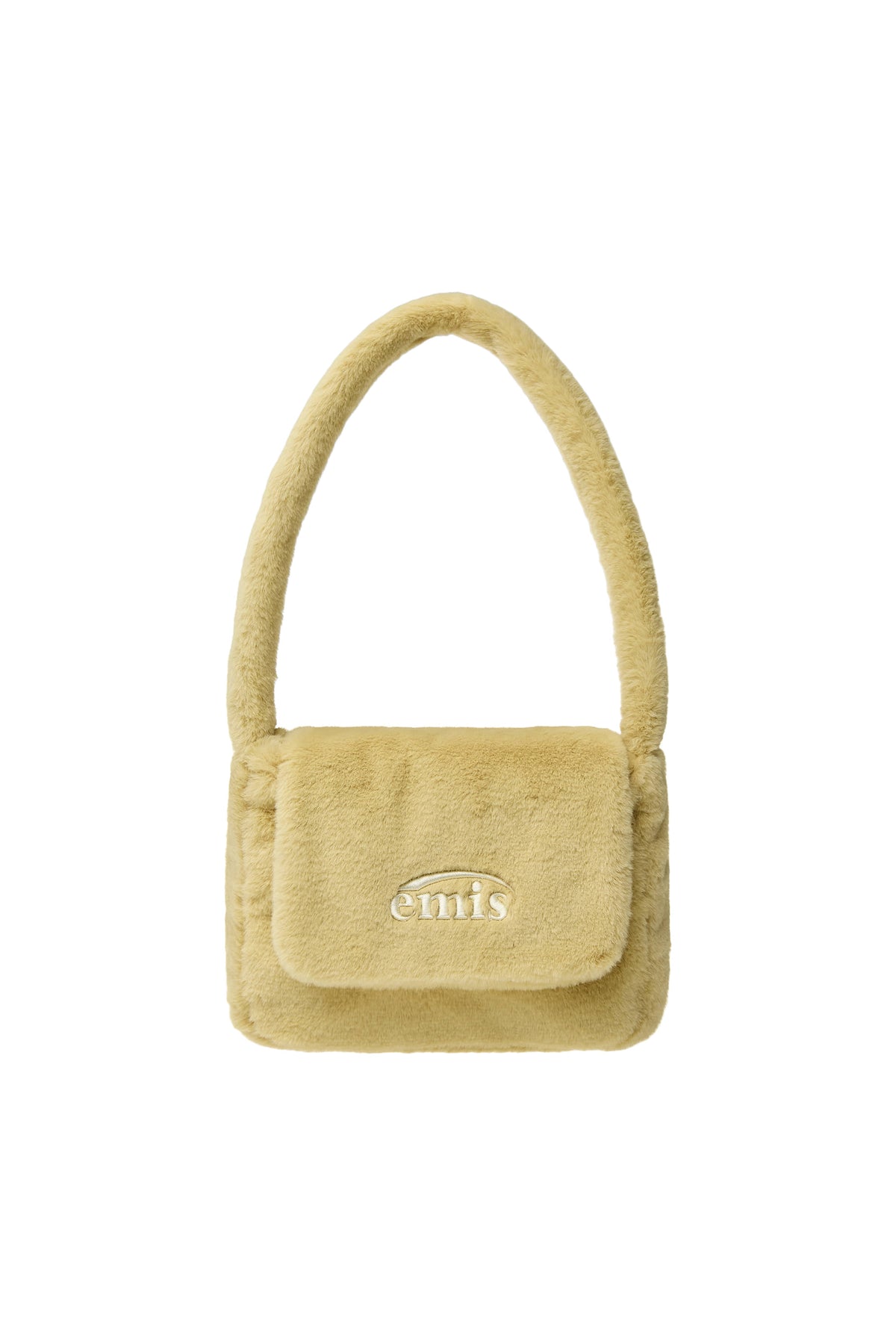 EMIS Fur Square Flap Bag-Yellow