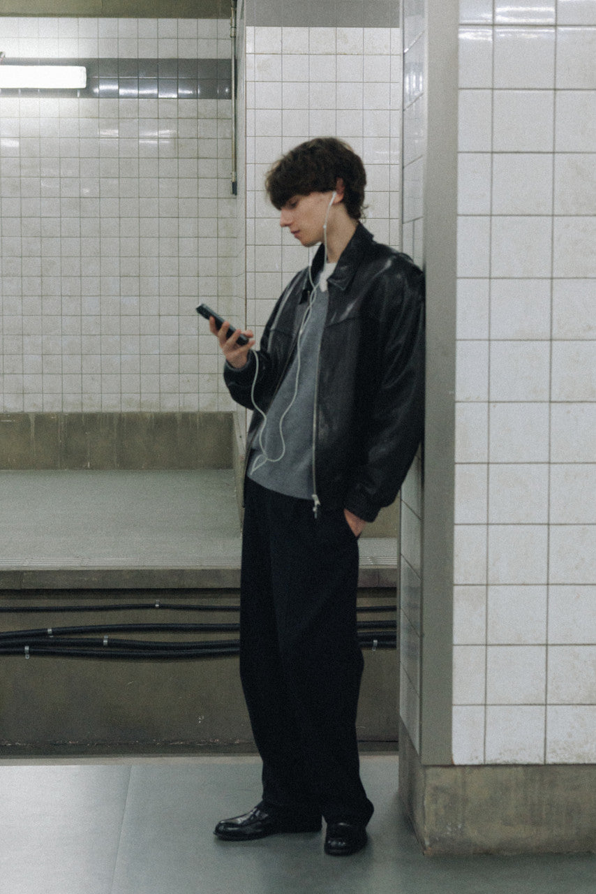 Dunst Unisex Refined Leather Blouson Black