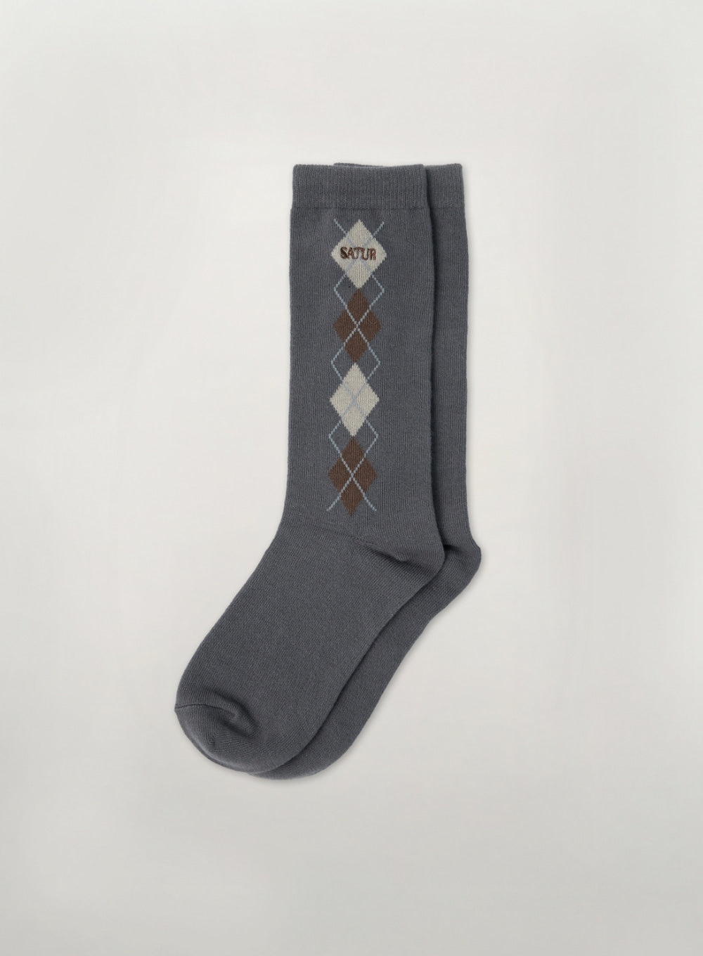 [satur] (W) Argyle Socks - Charcoal