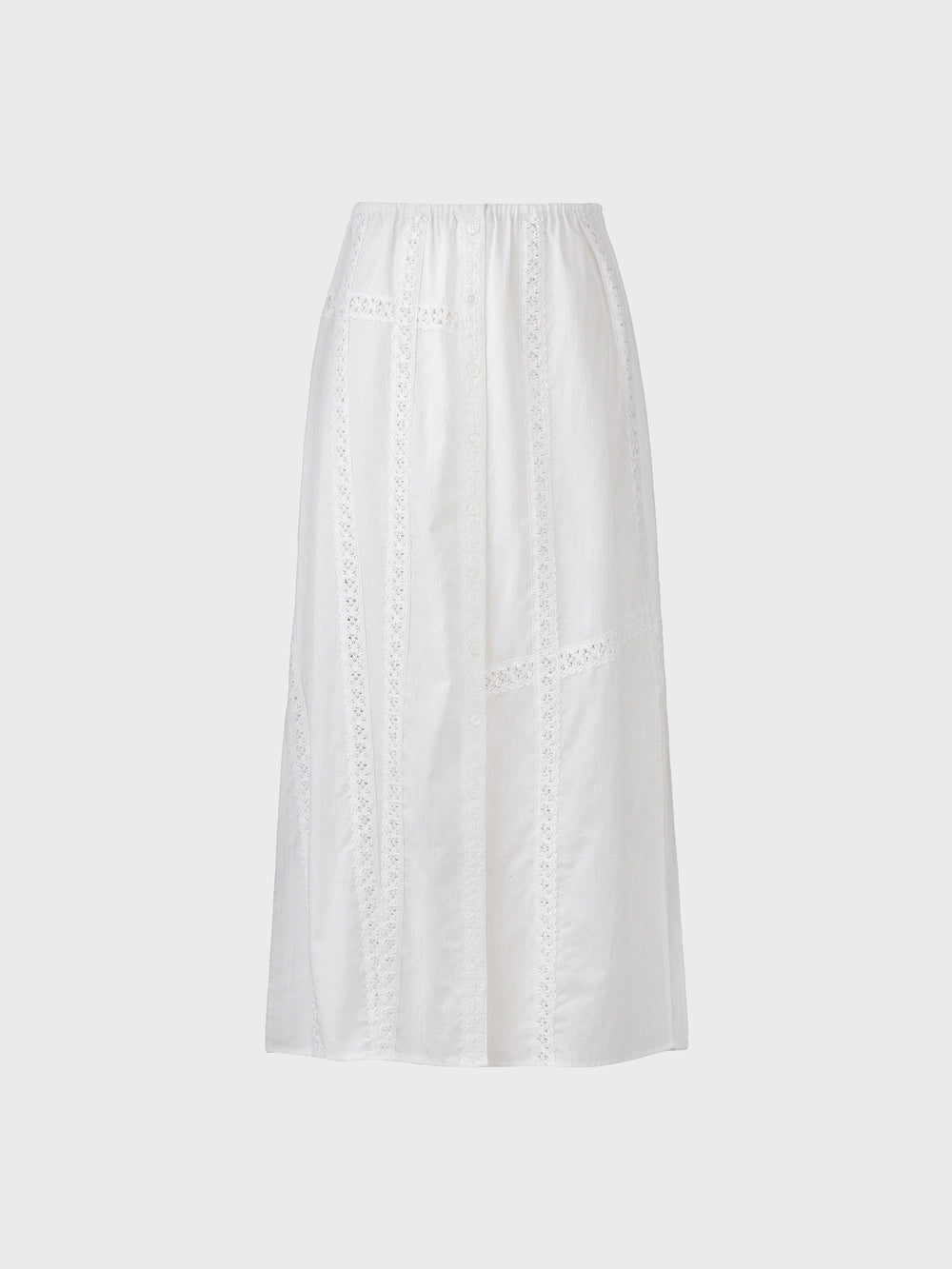 EENK Lace Detail Panel Skirt - White