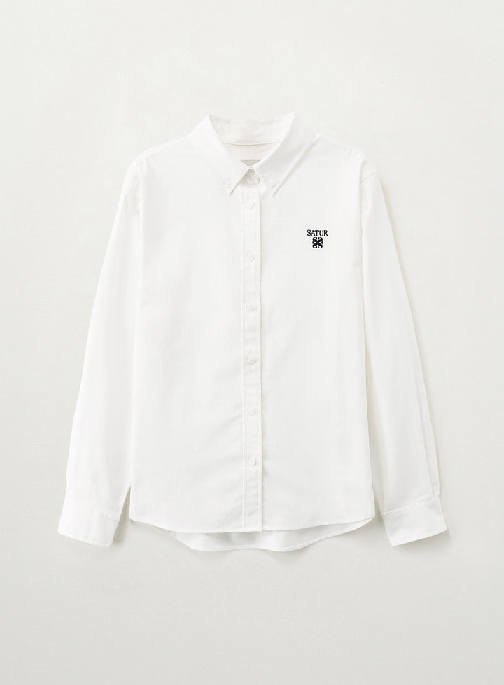 Satur Loren Oxford Shirt - White
