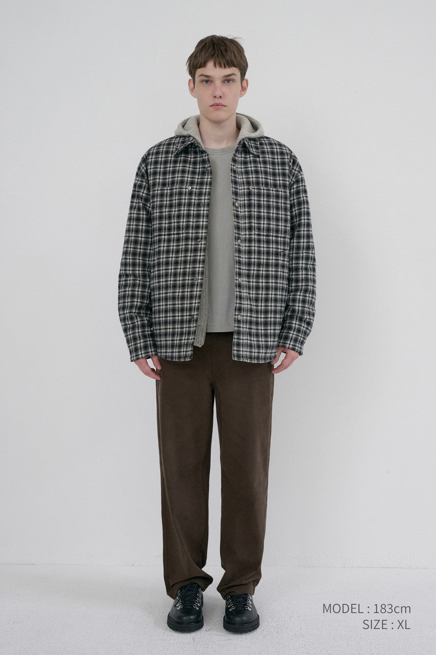 Dunst Unisex Quilted Flannel Shirt Black Check