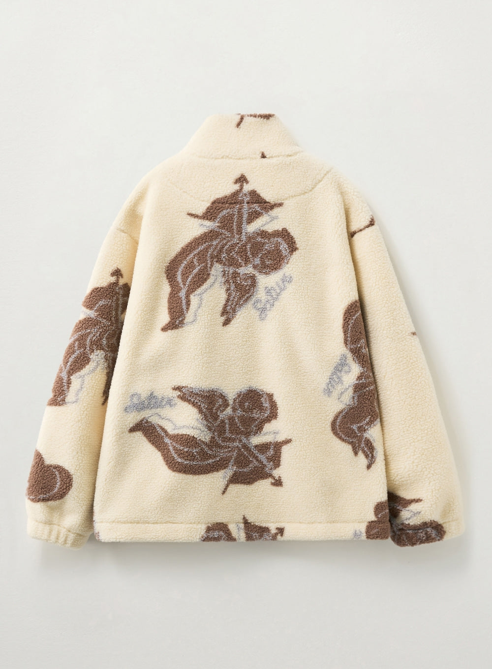 Satur Angel Fleece Zip-up - Cream Brown