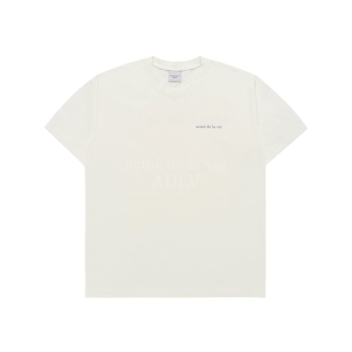 BASIC LOGO BIO WASHING SHORT SLEEVE T-SHIRT CREAM