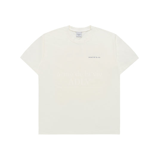 BASIC LOGO BIO WASHING SHORT SLEEVE T-SHIRT CREAM