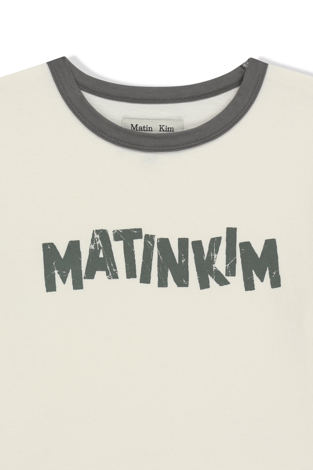 Matinkim Matin Logo Ringer Crop Top IN Cream
