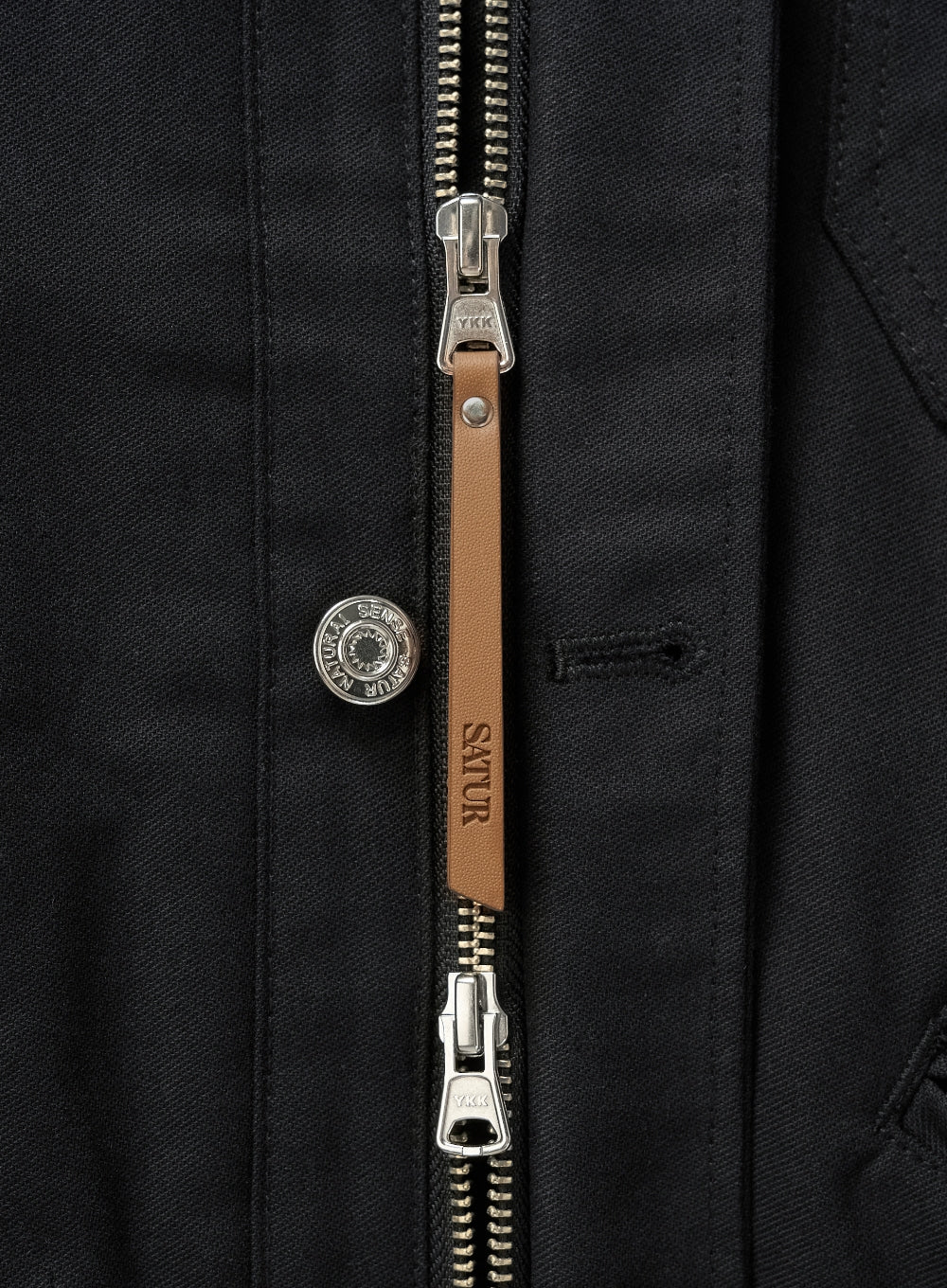 [satur] (W) Crop Cotton Work Jacket - Black