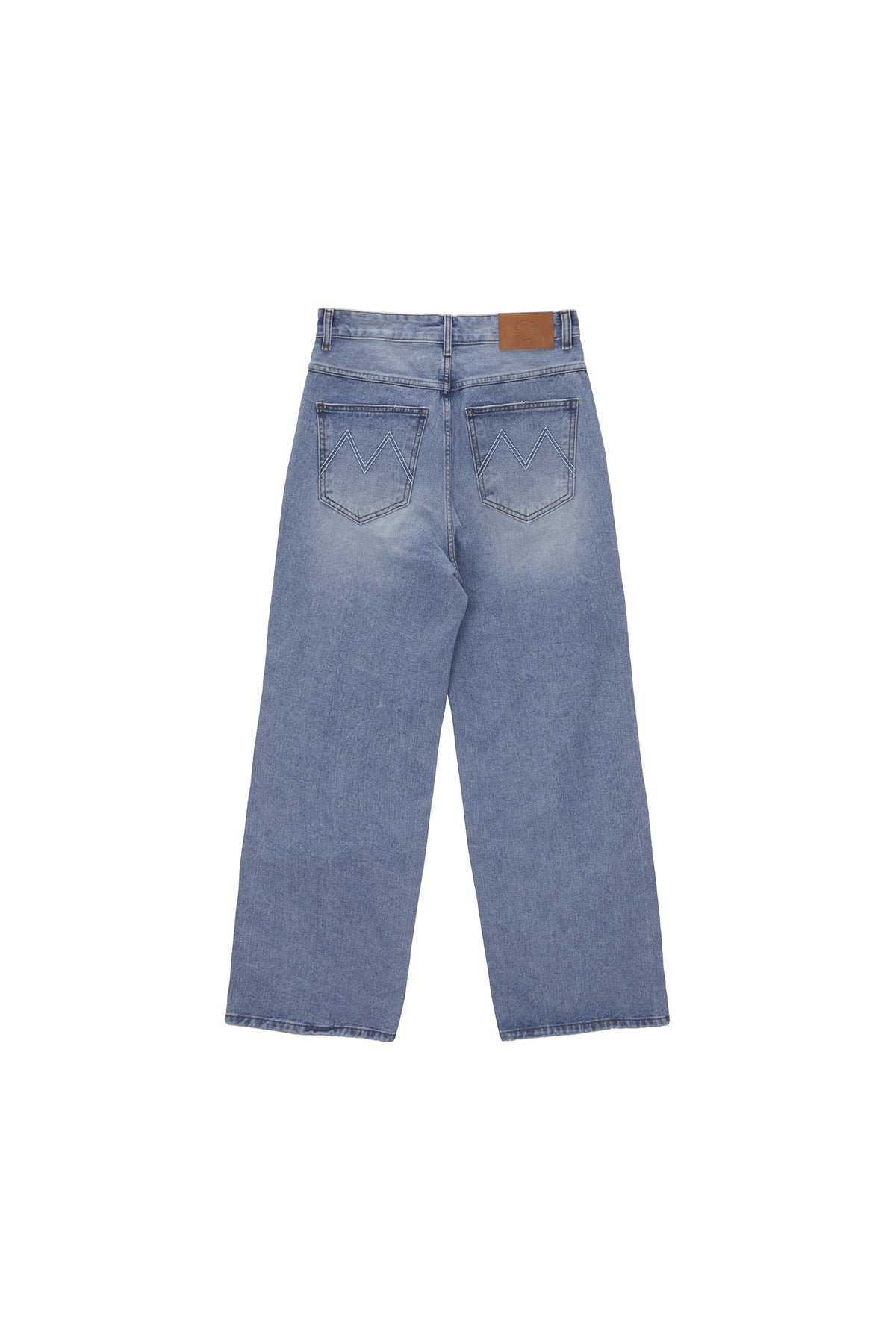 Matinkim Flower Printed Denim Pants IN Light Blue