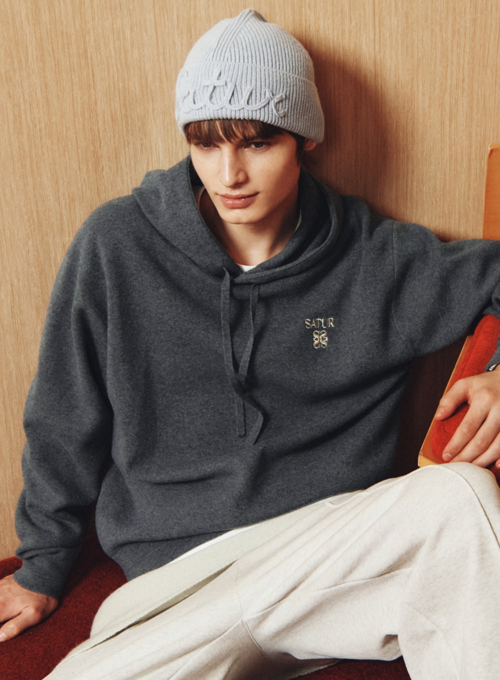 [satur] Satur Flowing Logo Beanie - Sky Blue