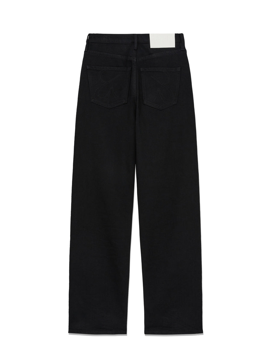GLOWNY 90s High Rise Wide Leg Jeans (Long) (Black)