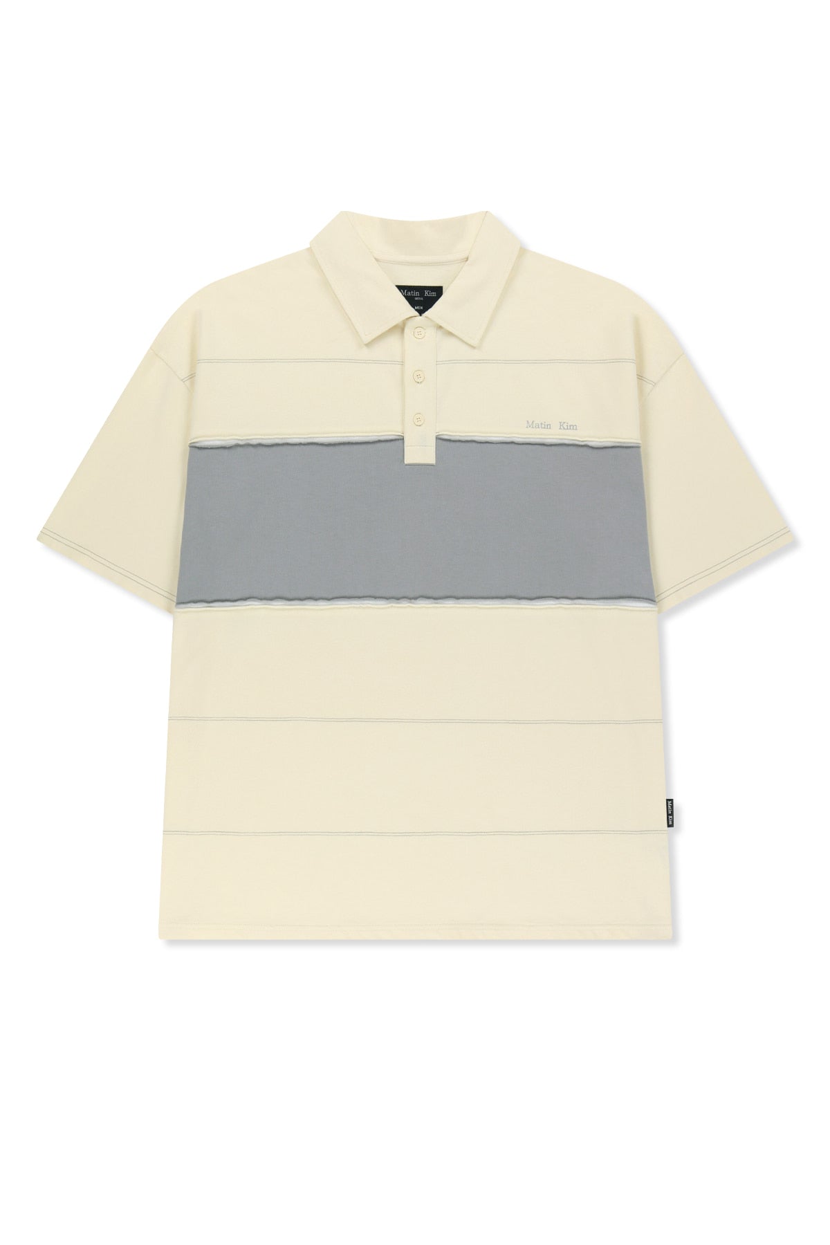 Matinkim Cut Out Block Collar Top For Men IN Ivory