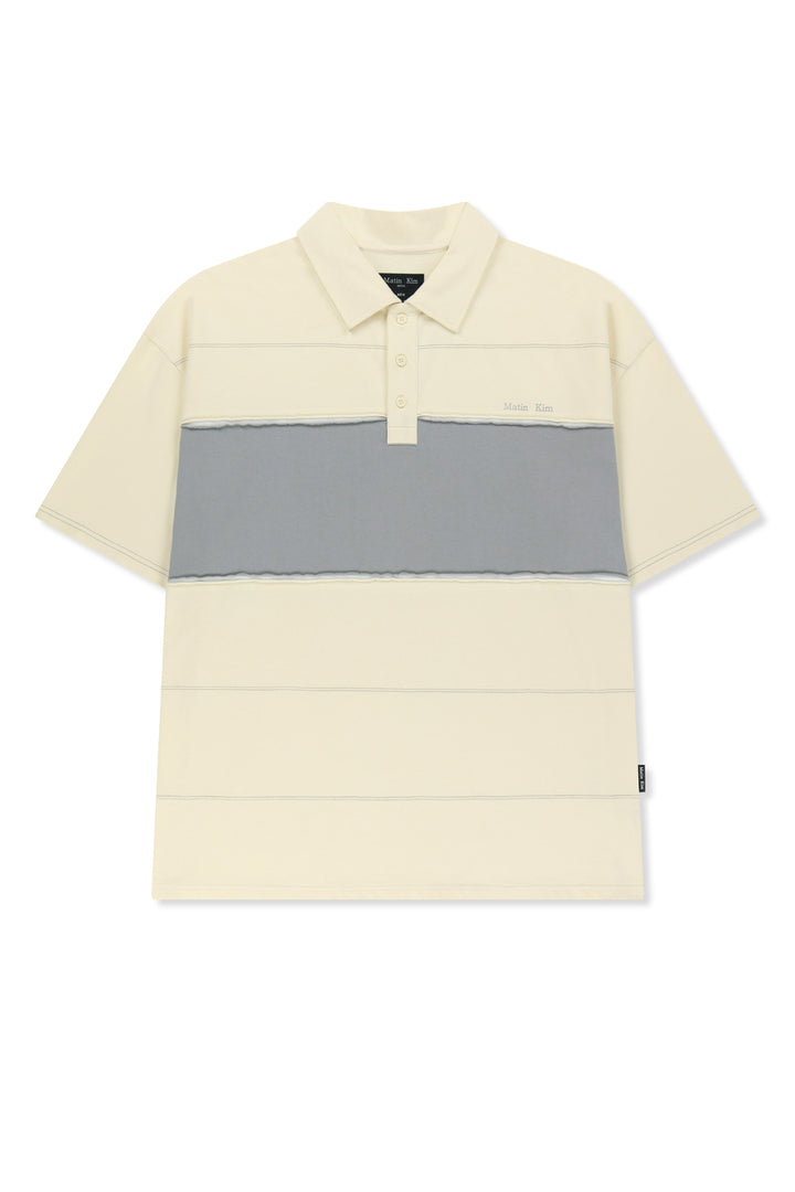 Matinkim Cut Out Block Collar Top For Men IN Ivory