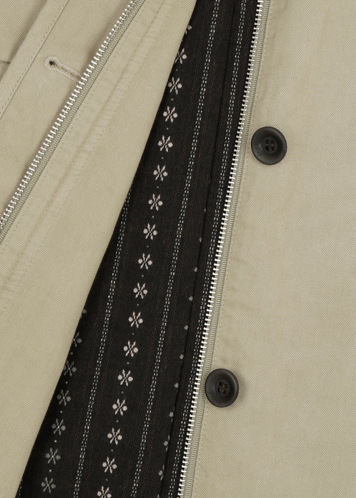 Depound corduroy collar work jacket - khaki beige