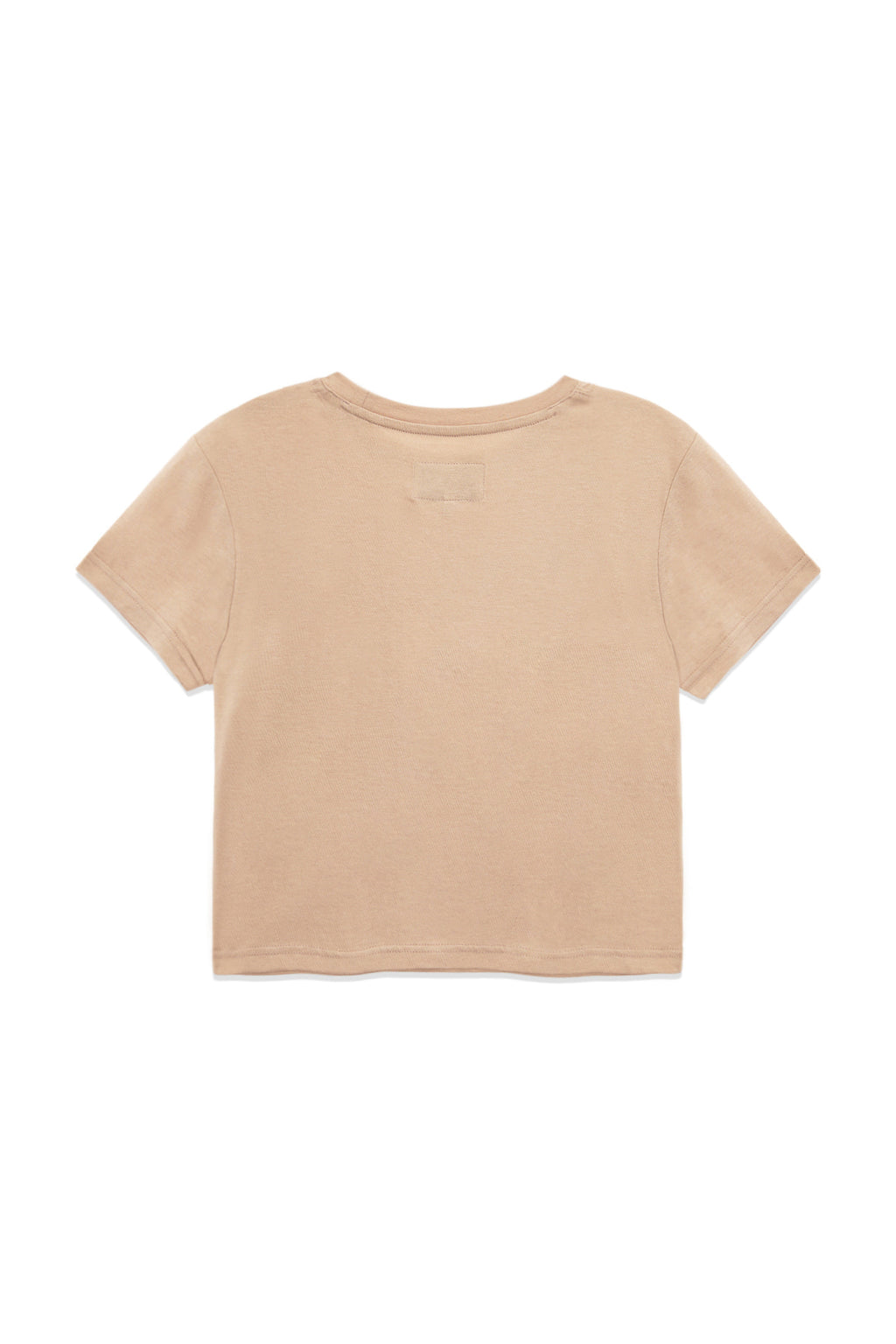 [matinkim] STAMP LOGO GRAPHIC CROP TOP IN BEIGE