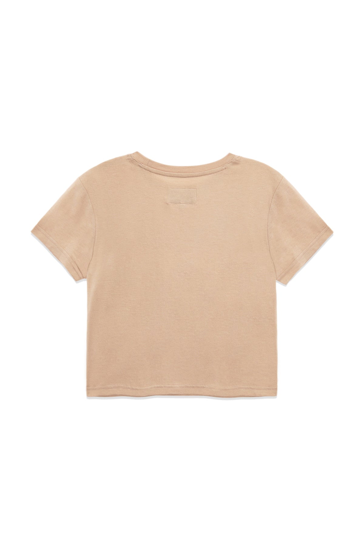 [matinkim] STAMP LOGO GRAPHIC CROP TOP IN BEIGE