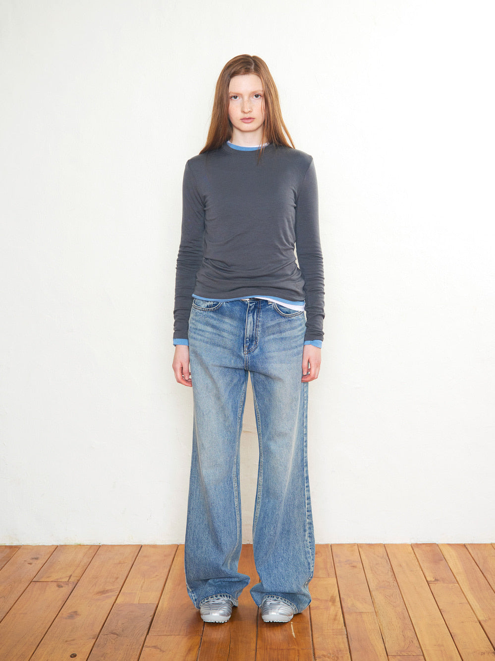 Low Classic Lc Wool Jersey T-Shirt Charcoal