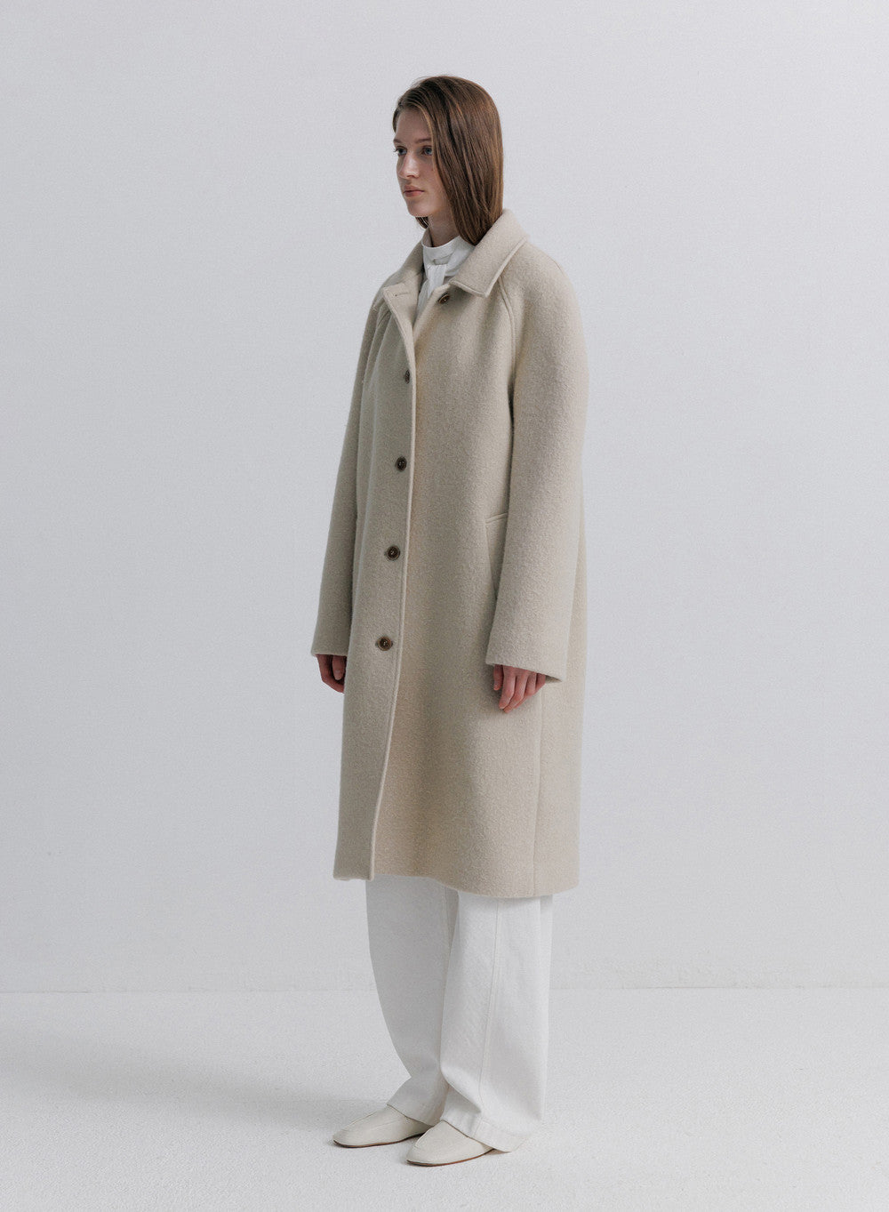 Kindersalmon Liv Alpaca Coat Bone