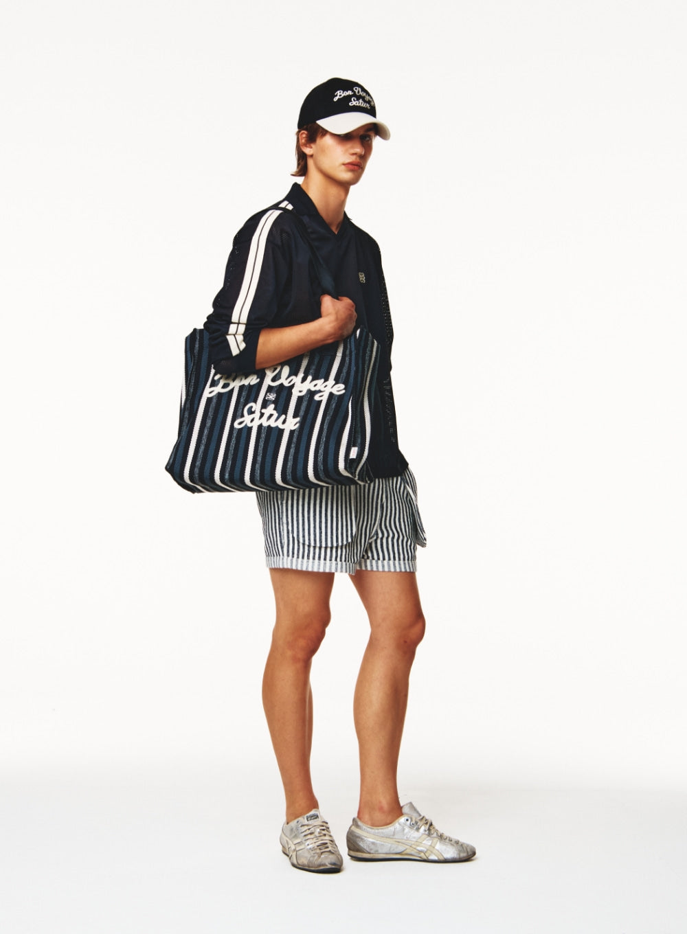[satur] Bon Voyage Over Size Beach Bag - Black