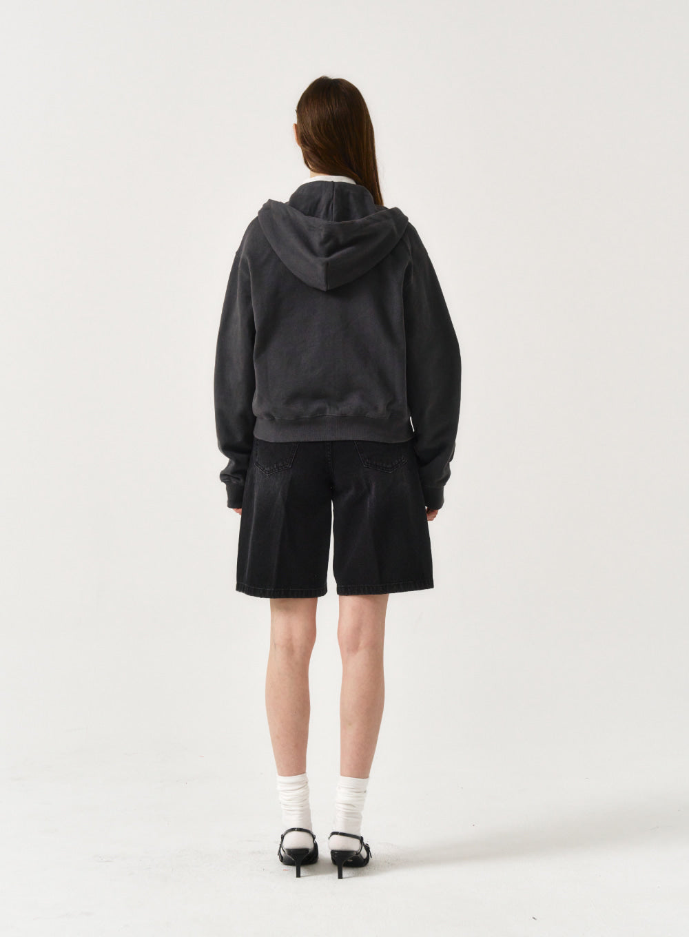 [satur] (W) Teo Cotton All Day Hood Zip-Up - Classic Charcoal