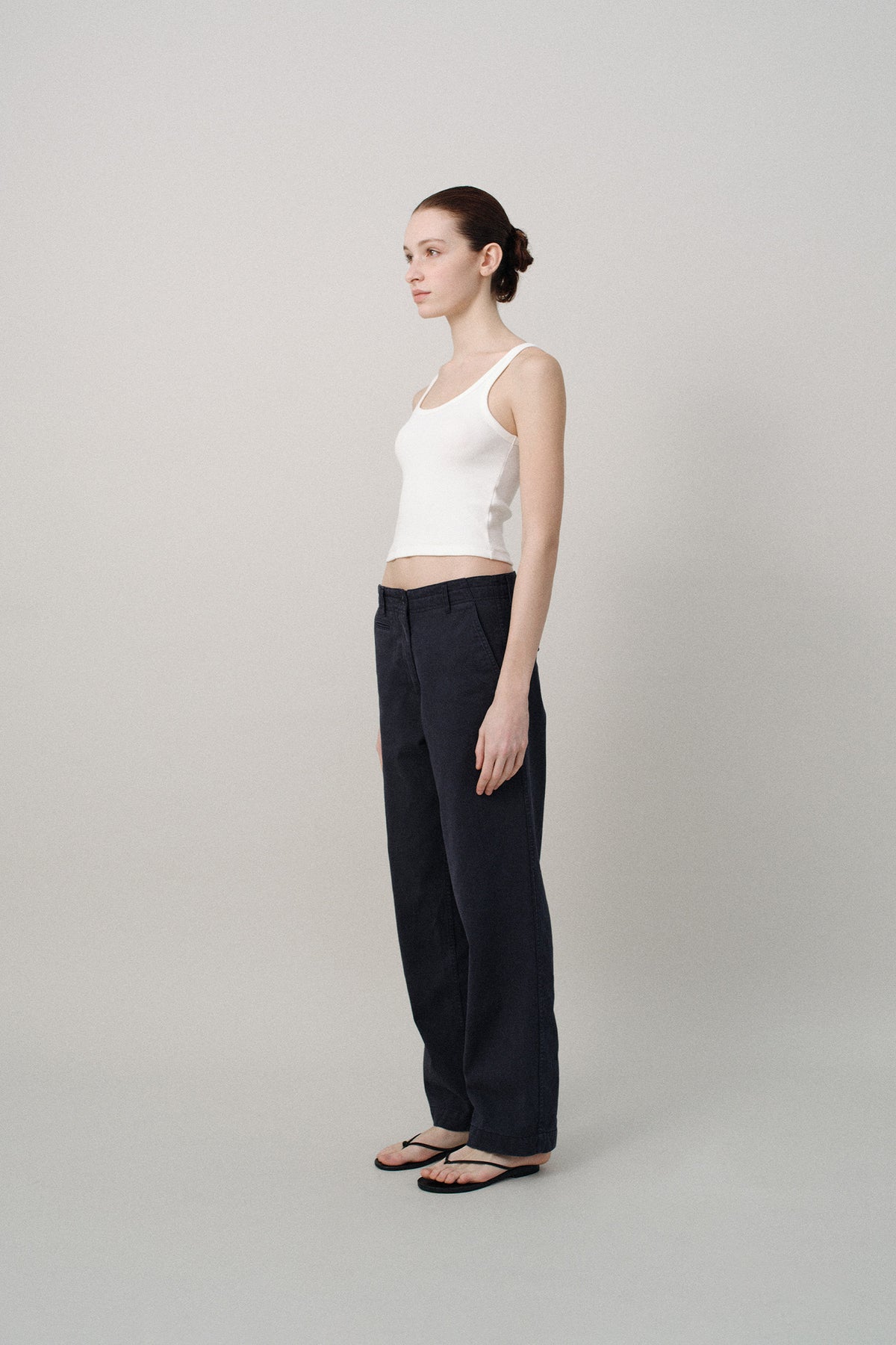 Nothing Written Curved rib tank (White)