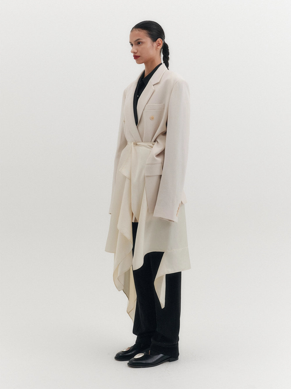 EENK Transformable Double-Breasted Blazer - Ivory