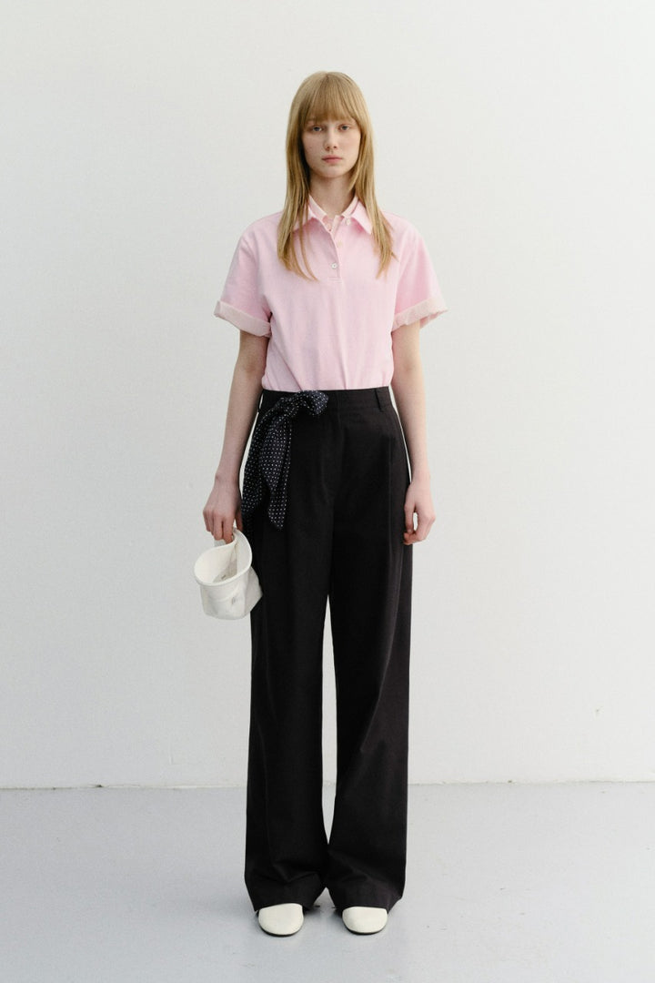 Dunst Summer Double Pleated Chino Slacks Black
