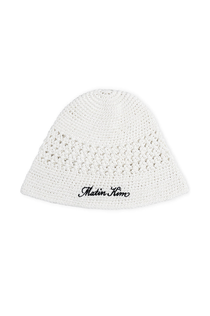 Matinkim Crochet Cotton Bucket Hat IN White