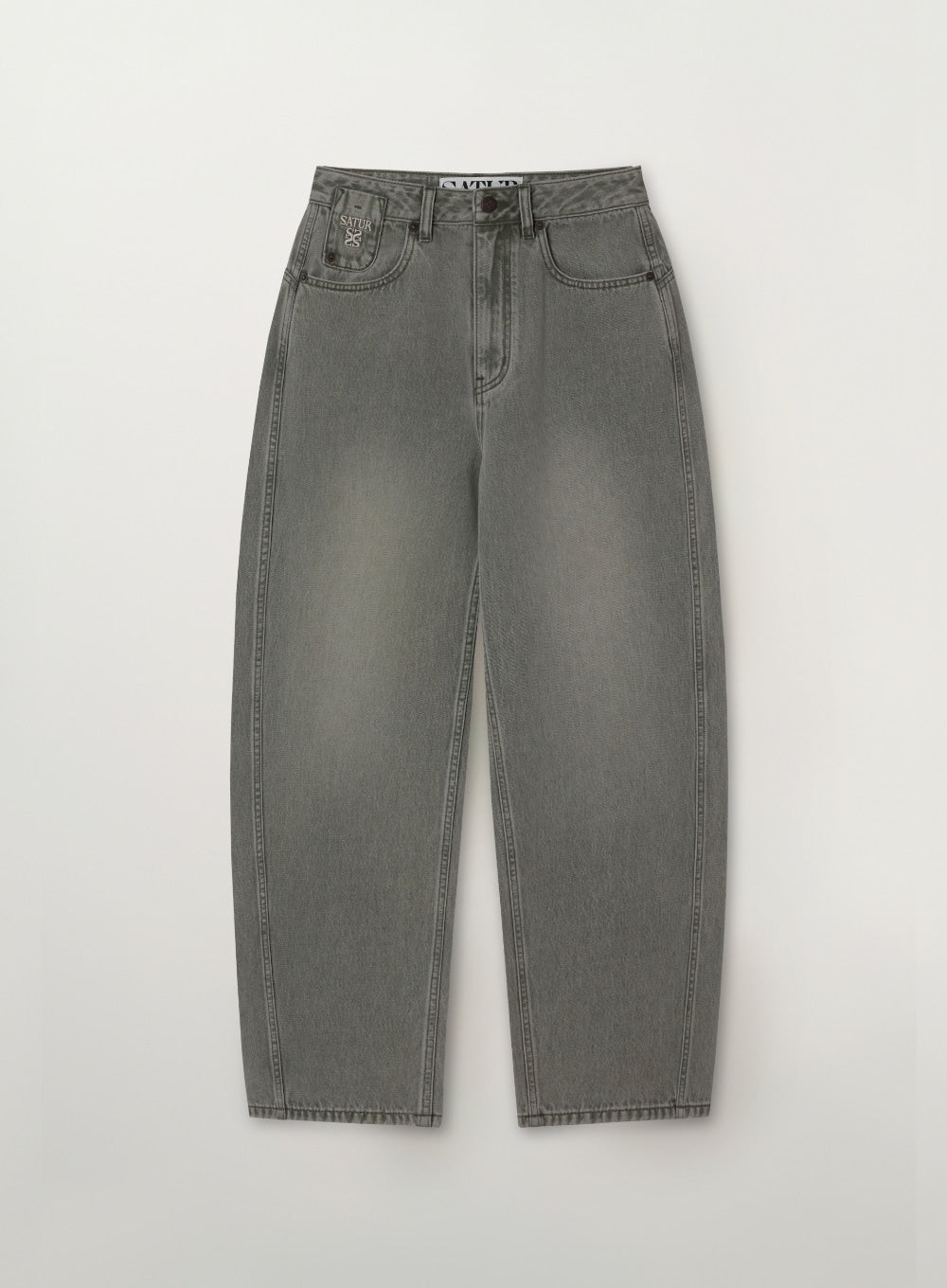 Satur Round Color Denim Pants - Khaki