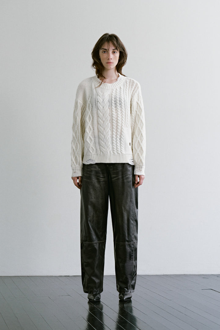 Treemingbird Multi-Texture Knit Pullover Ivory