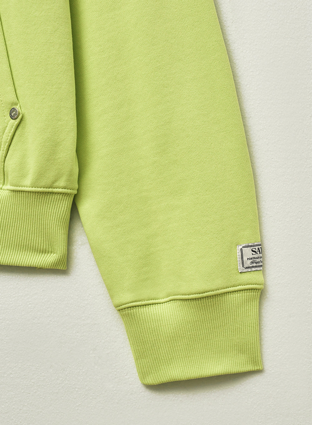 [satur] (W) Classic Small Logo Rivet Hoodie - Neon Yellow
