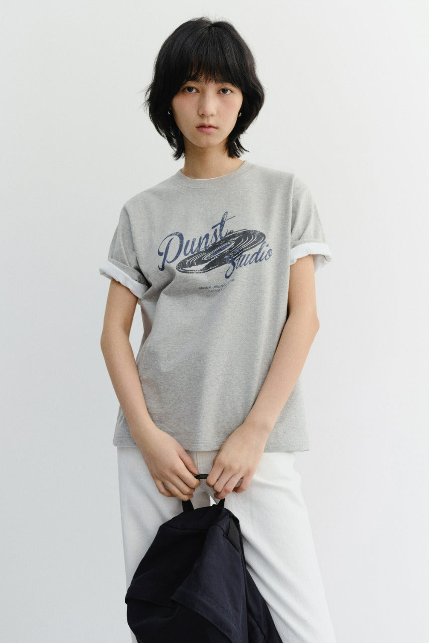 Dunst Unisex Vinyl T-Shirt Melange Grey