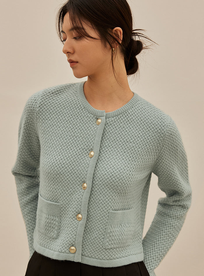 Mango Maniplease Letter Gold Cardigan