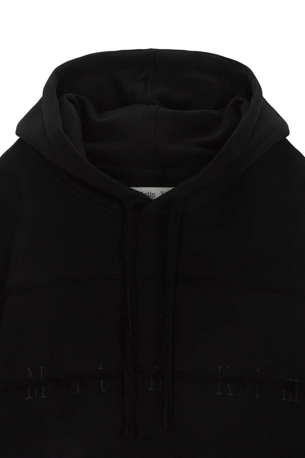 [matinkim] CUTTED LOGO HOODY IN BLACK