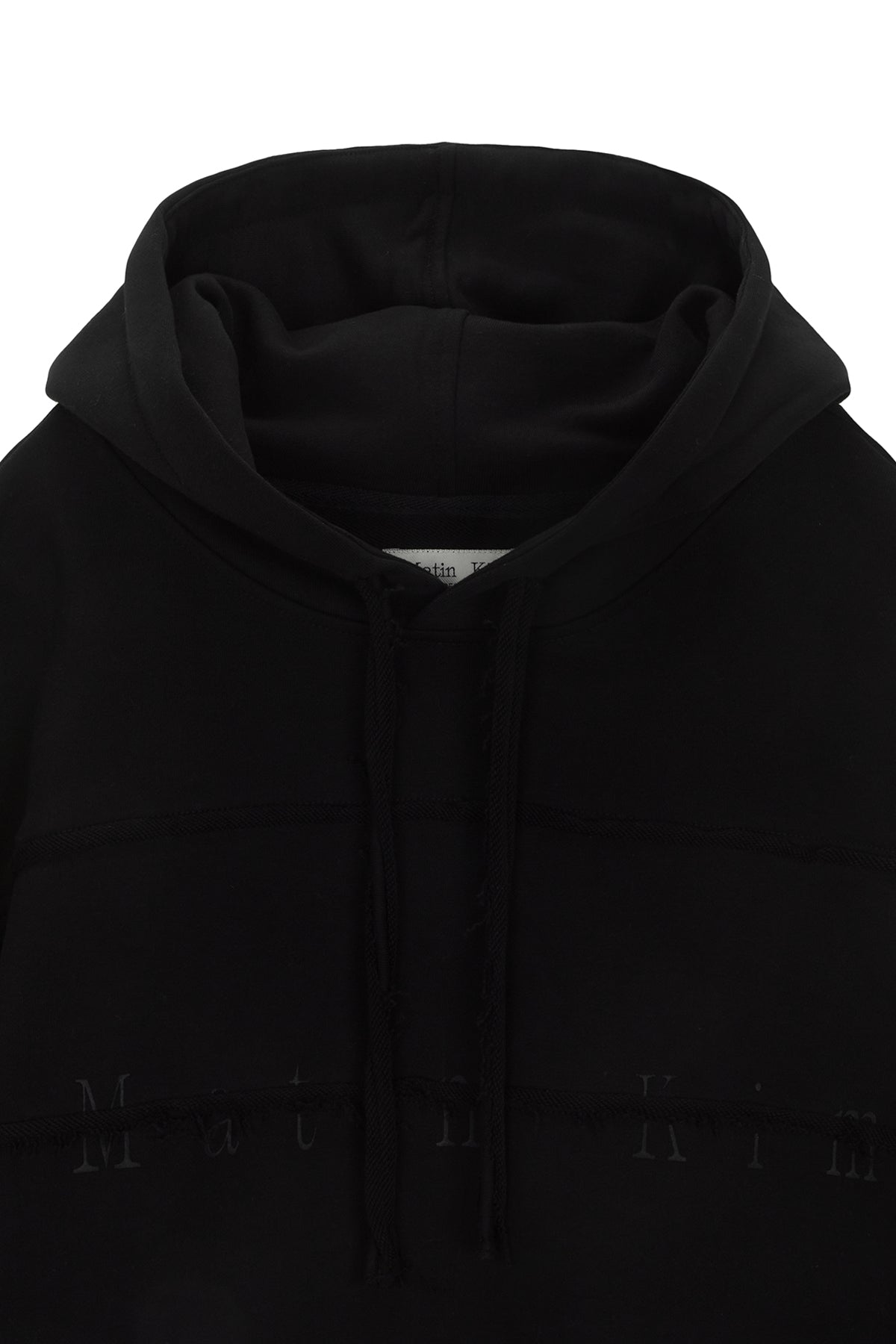 [matinkim] CUTTED LOGO HOODY IN BLACK