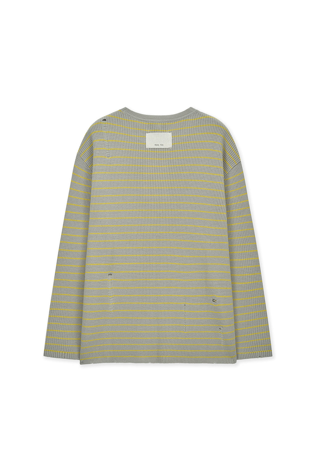 Matinkim Stripe Damaged Loose Pullover IN Beige