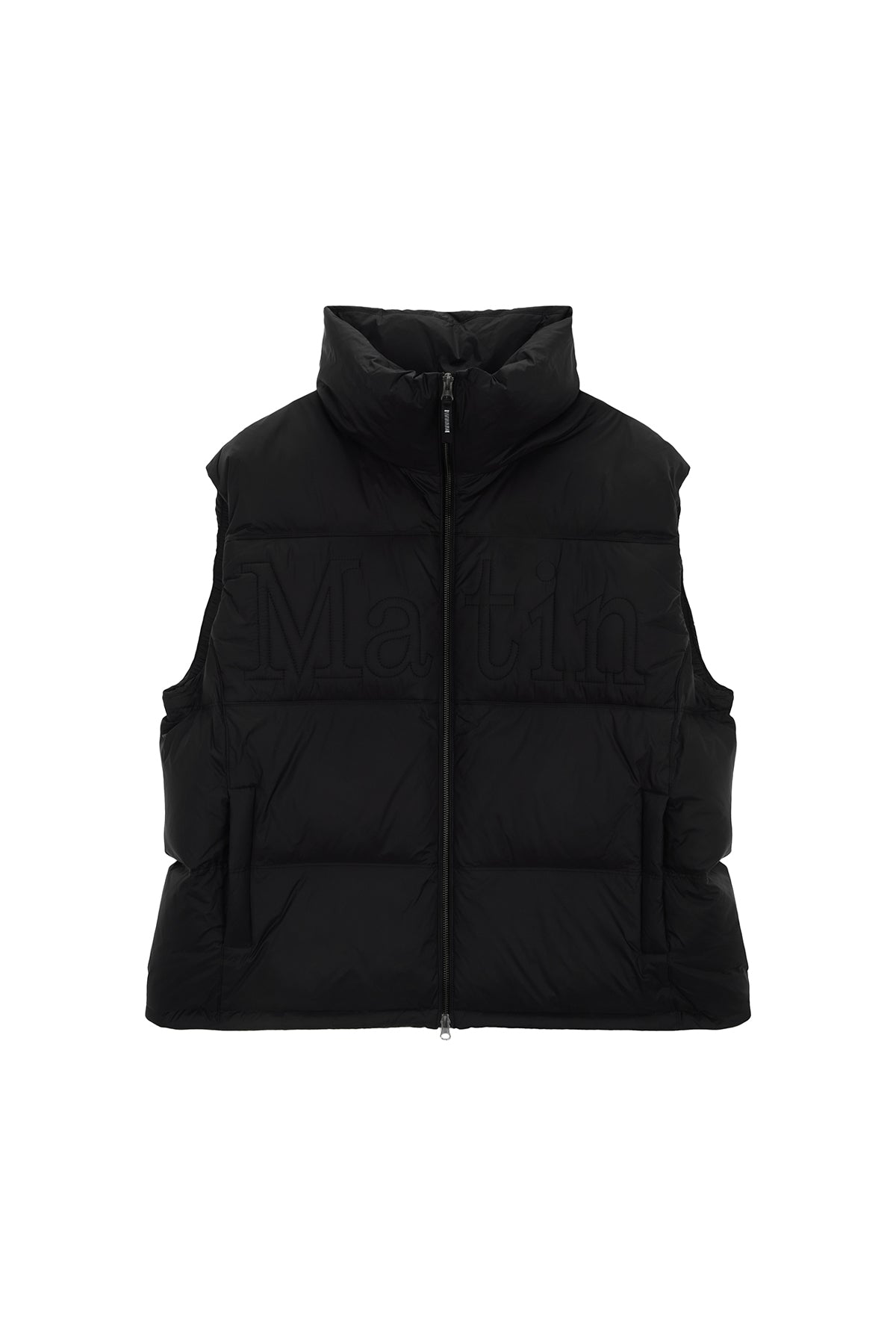 Matinkim Big Logo Point Down Vest For Men IN Black