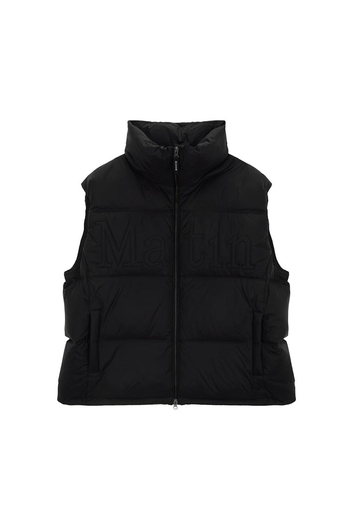 Matinkim Big Logo Point Down Vest For Men IN Black