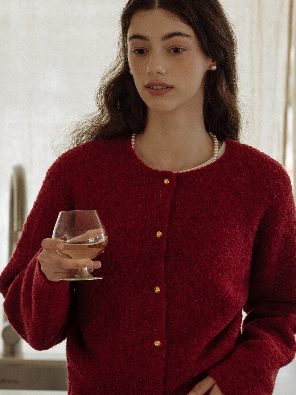 Tillidie Alpaca candy cardigan Red