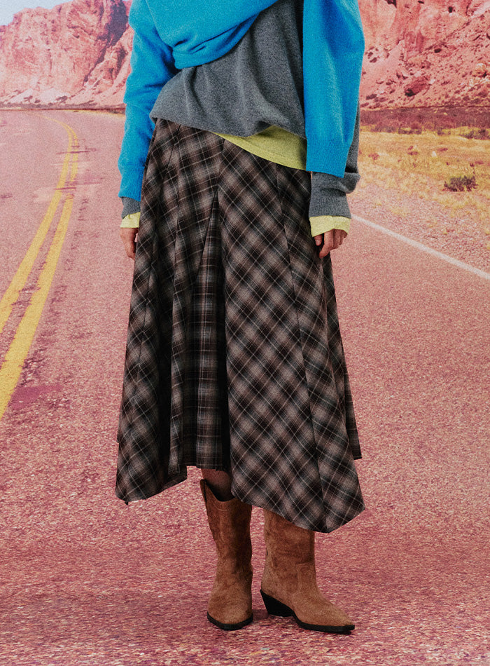 Mango Maniplease Dindee Flare Skirt Brown