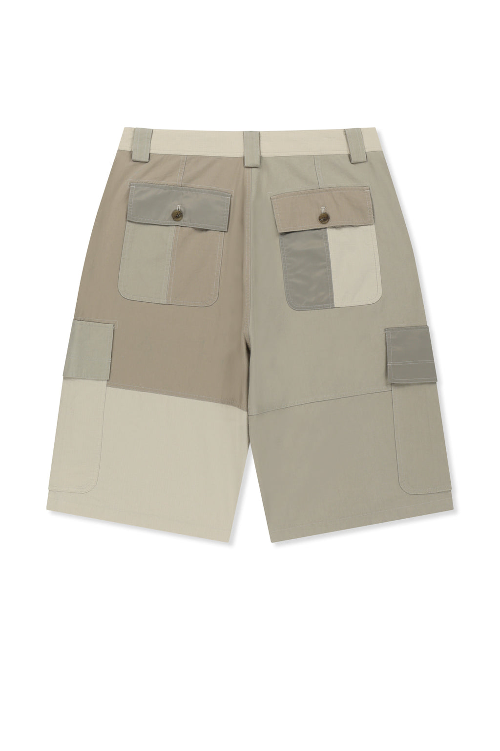 Matinkim Patchwork Cargo Bermuda Pants For Men IN Beige