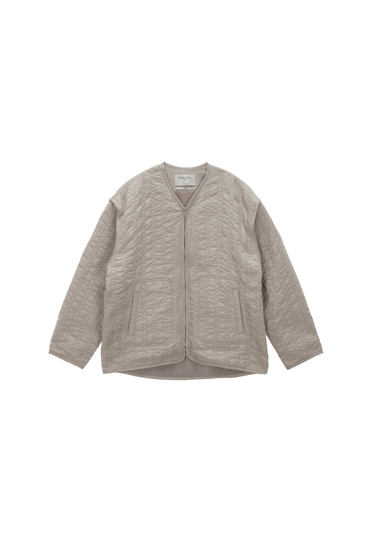 Matinkim Warm UP Quilting Jumper For Women IN Light Beige