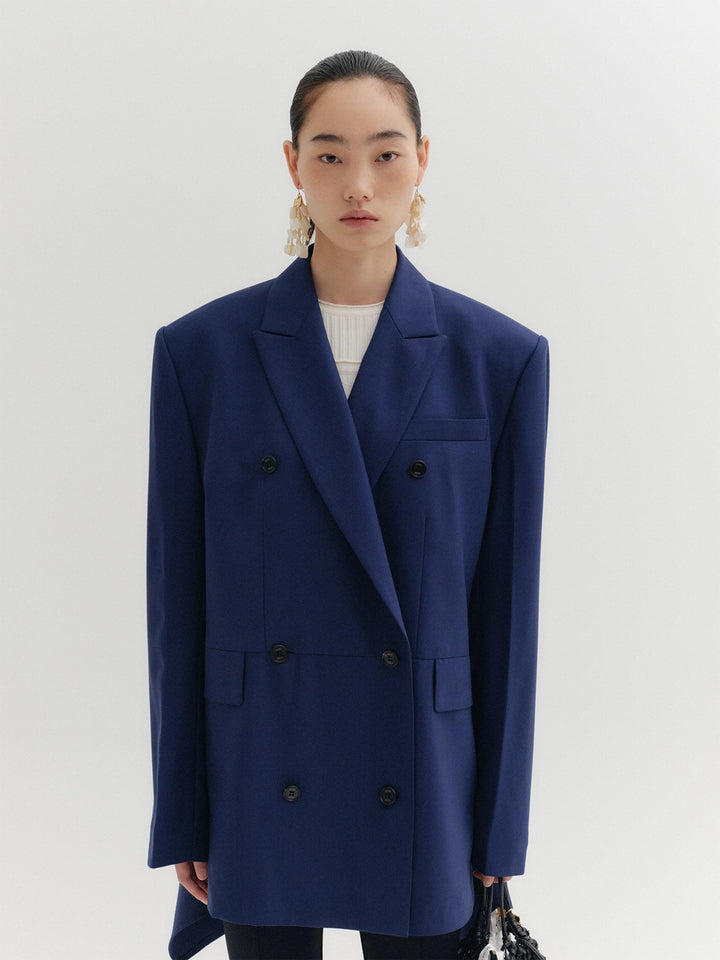 EENK Back Drape Layered Jacket - Navy