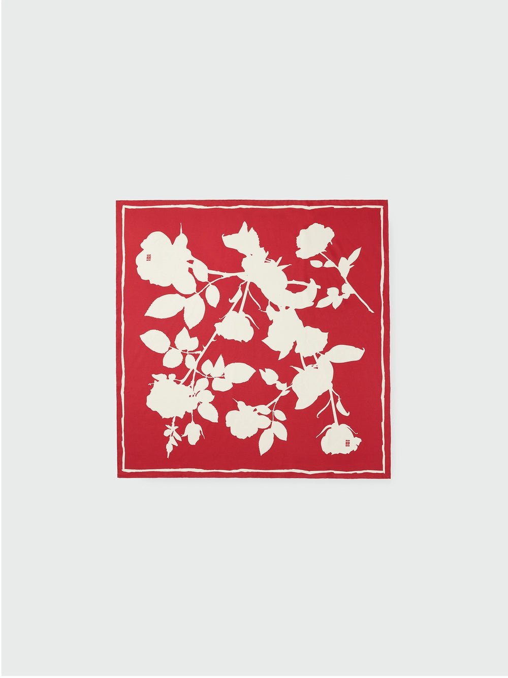 EENK Rose Printing Silk Scarf - Red