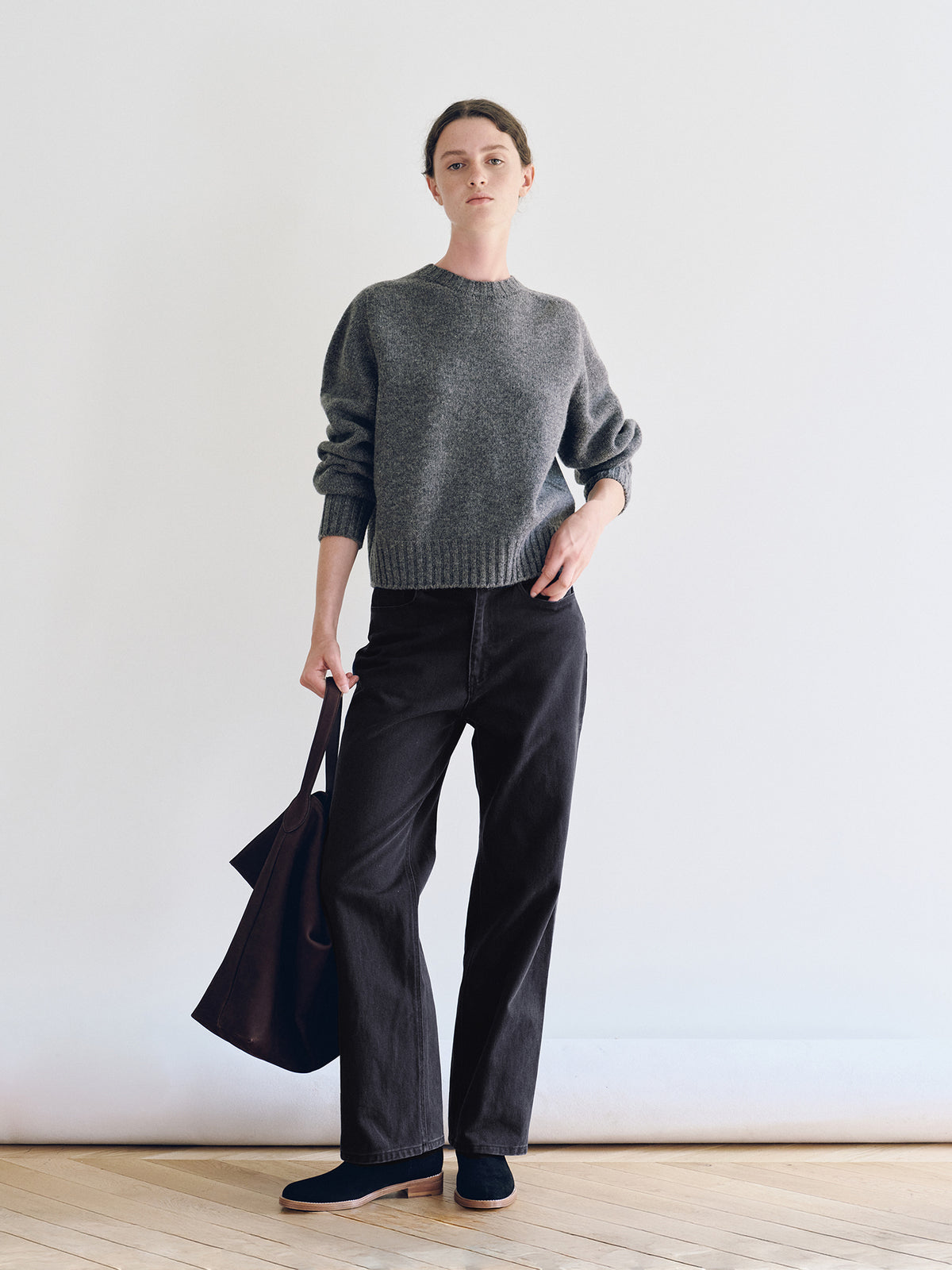 Nothing Written Bunny Wool Pullover Knit (Gray)